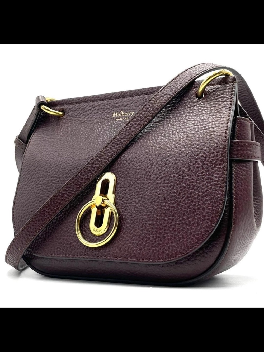 Mulberry Womens Leather Saddle Bag in Deep Plum